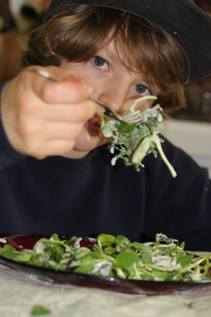 Gabriel Eating Salad