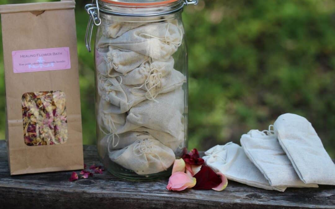 How to Make Herbal Bath Tea Bags (Plus Rose & Chamomile Recipe)