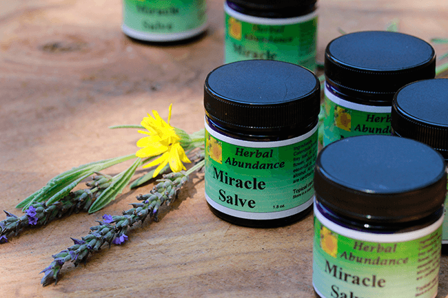Healing-Herbal-Salve-with-herbs-in-Backgroung