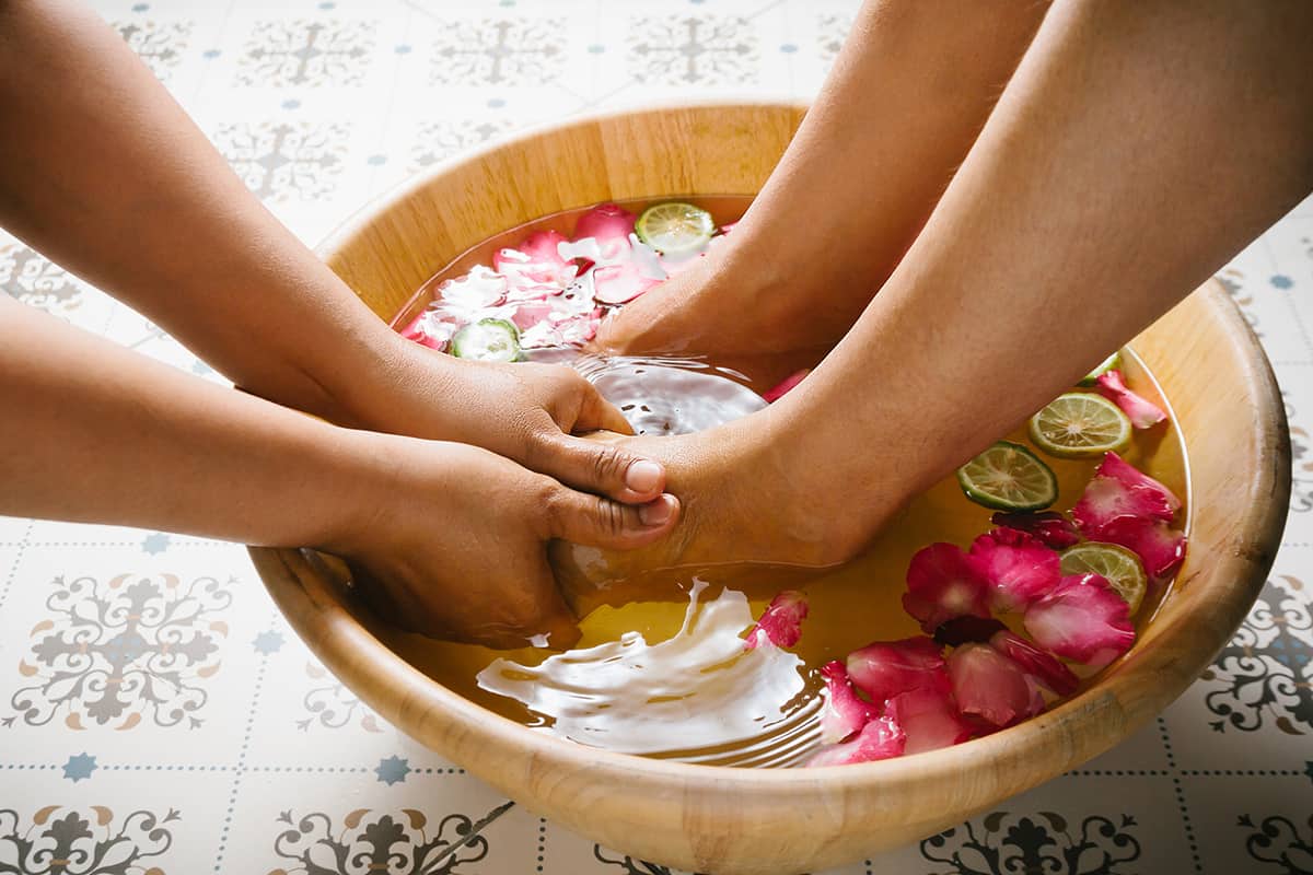 herbal self-care techniques: herbal foot bath