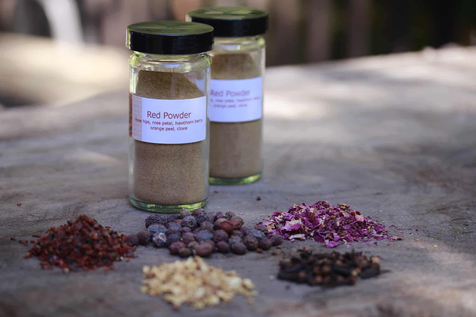 red powder herbal sprinkle