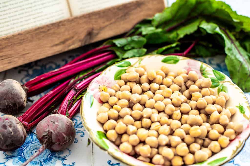 beets and chickpeas