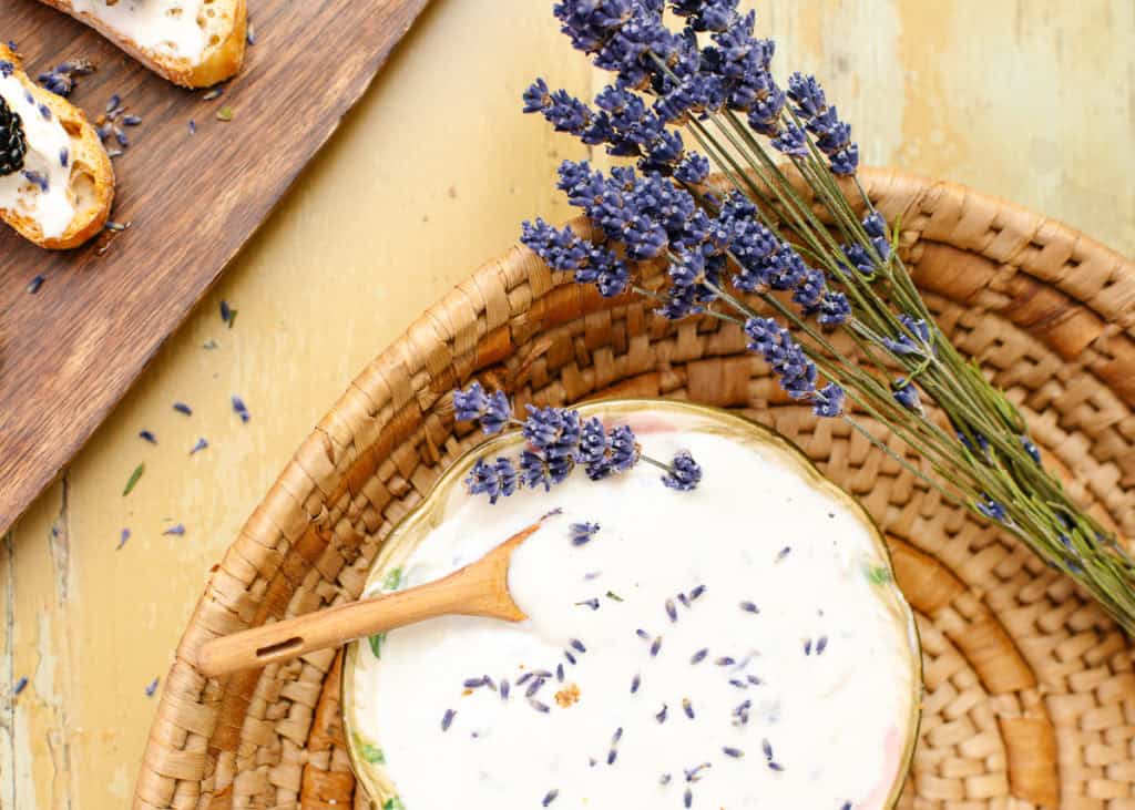 whipped goat cheese with fresh lavender